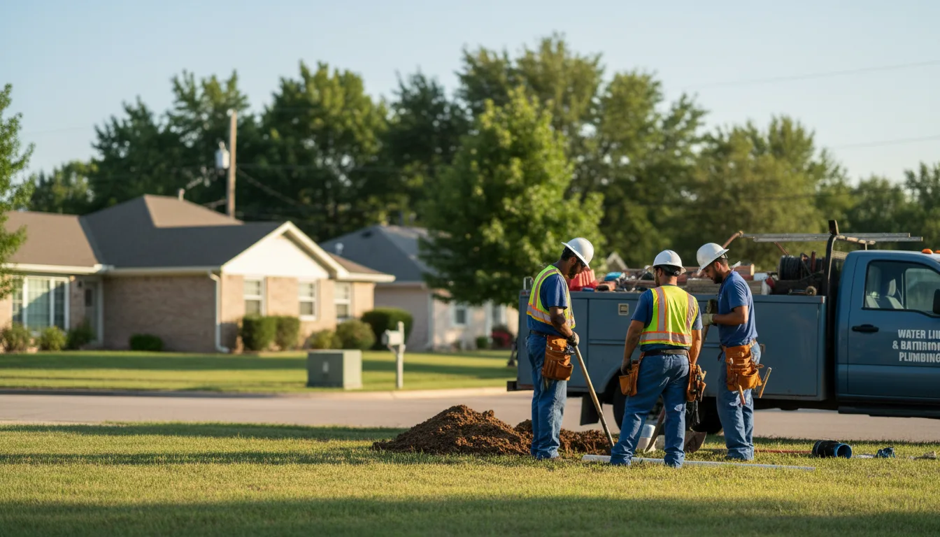 Residential water line and bathroom plumbing service in Midland, NC